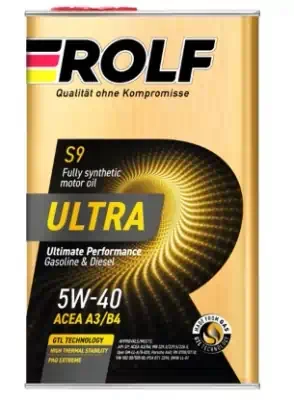 Масло моторное Rolf Ultra 5W-40 SP/CF ACEA A3/B4 синтетическое (металл) 1л