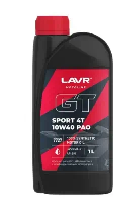 Масло моторное Lavr 10W-40 MOTO GT SPORT 4T 1л