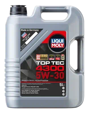 Масло моторное LiquiMoly 5W-30 Top Tec 4300 НС синтетическое SM/CF С2 5л