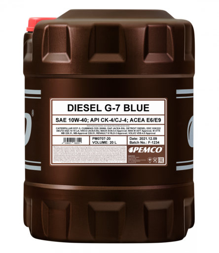 Масло моторное Pemco Diesel G-7 UHPD Blue 10/40 API CK-4 ACEA E6/E9