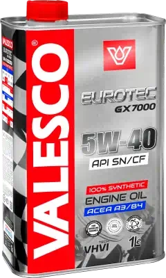 Масло моторное VALESCO EUROTEC GX 7000 5W-40 API SN/CF синтетическое 1л