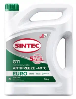 Антифриз Sintec Euro зеленый G11 (-40) 5 кг