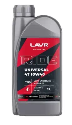 Масло Lavr 10W-40 MOTO Ride Universal 4T SM 1л