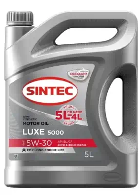 Масло моторное Sintec 5W-30 Luxe 5000 SL/CF п/синтетическое 5л