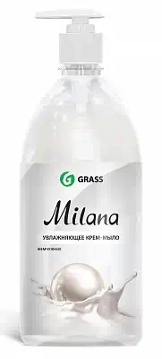 Мыло-крем жидкое Grass Milana увлажняющее, Жемчужное с дозатором 1,0 л,