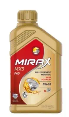 Масло моторное Mirax MX9 5W-30 API SP, ACEA A5/B5, синтетическое 1л