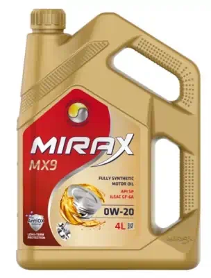 Масло Mirax MX9 0/20 API SP; ILSAC GF-6A; GM Dexos1 Gen2 синтетическое 4л