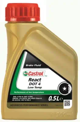 Жидкость тормозная Castrol React Low Temp Dot-4 синтетическая 0,5 л/1581B4