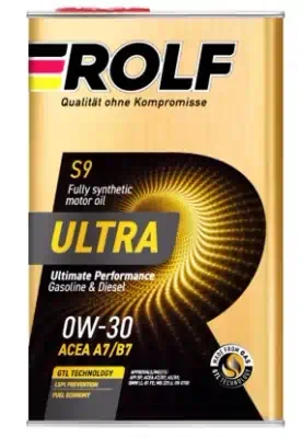 Масло моторное Rolf Ultra 0W-30 ACEA A7/B7 API SP синтетическое 1л (металл)