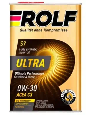 Масло моторное Rolf Ultra 0W-30 ACEA C3 API SP синтетическое 4л (металл)