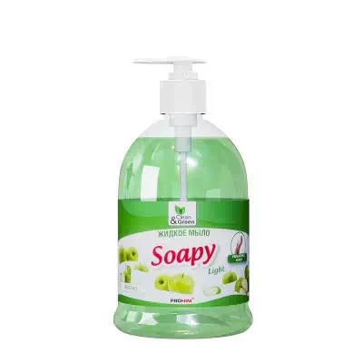 Мыло жидкое AVS Soapy эконом яблоко с дозатором 500 мл. Clean&Green