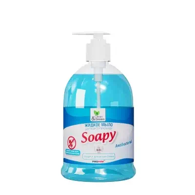 Мыло жидкое AVS Soapy антибактериальное с дозатором 500 мл. Clean&Green