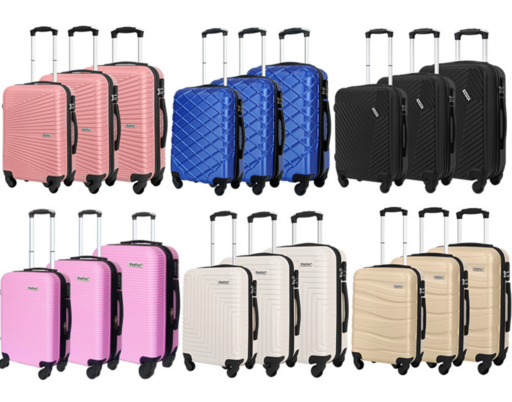 Комплекты из 3-х чемоданов разных цветов Оптом 0143