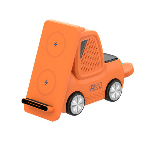 P0121 - Настольная многофункциональная беспроводная зарядка "Погрузчик" 3‑в‑1 с нанесением вашего логотипа