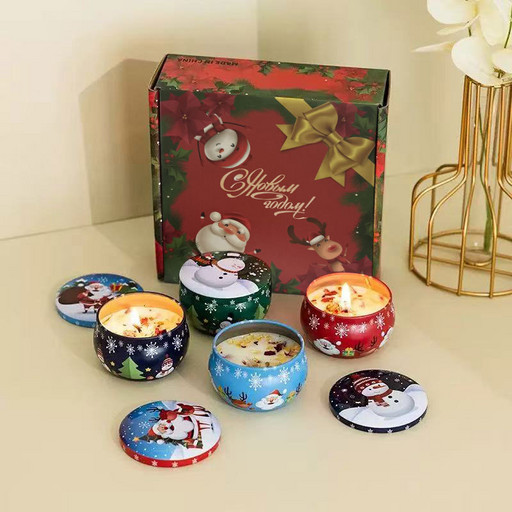 P0128 - Набор ароматических свечей "Время тепла" в подарочной коробке