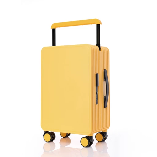 Ч-014 - Премиальный чемодан желтого цвета Travel Pro с центральной широкой ручкой