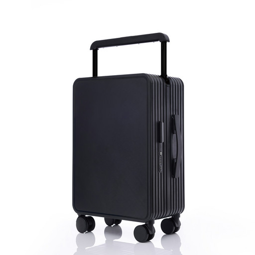 Ч-010 - Премиальный чемодан черного цвета Travel Pro с центральной широкой ручкой