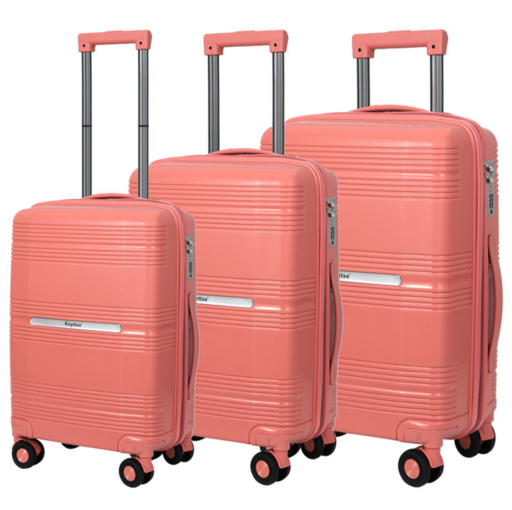 Розовый Комплект из 3-х чемоданов Оптом 0142