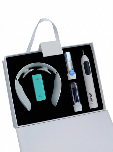 N0125 - Премиальный корпоративный подарочный набор «Двойная забота»: Массажёр + Usmile электрическая зубная щётка + Подарочная коробка + Нанесение логотипа N0125 - Премиальный корпоративный подарочный набор «Двойная забота»: Массажёр + Usmile электрическая зубная щётка + Подарочная коробка + Нанесение логотипа