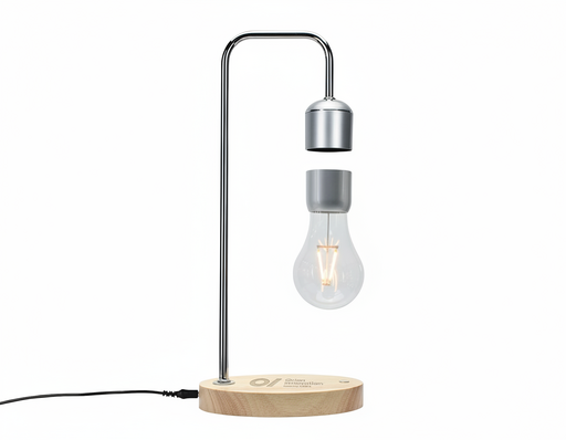 P0131 - Левитирующая LED‑лампа "Парящий свет" с беспроводной зарядной станцией для смартфона под нанесение логотипа