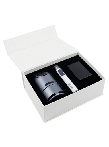 N0132 - Премиальный корпоративный подарочный набор «Улыбка и заряд»: Беспроводная зарядка для гаджетов + Usmile электрическая зубная щётка + Подарочная коробка + Нанесение логотипа