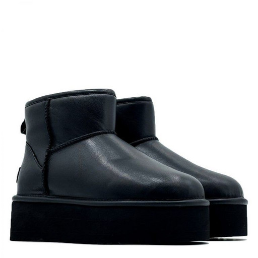 UGG CLASSIC MINI PLATFORM BLACK LEATHER