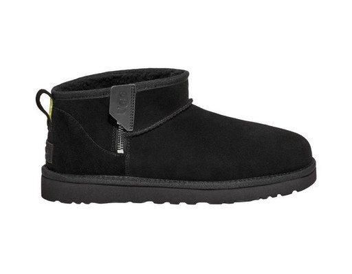 UGG CLASSIC ULTRA MINI ZIP BOOT BLACK/PEARFECT