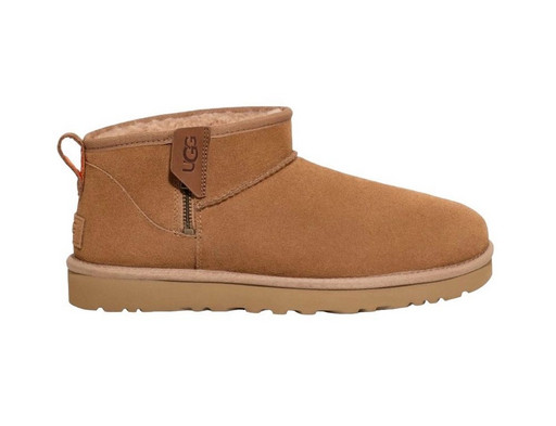 UGG CLASSIC ULTRA MINI ZIP BOOT CHESTNUT / ORANGE SODA