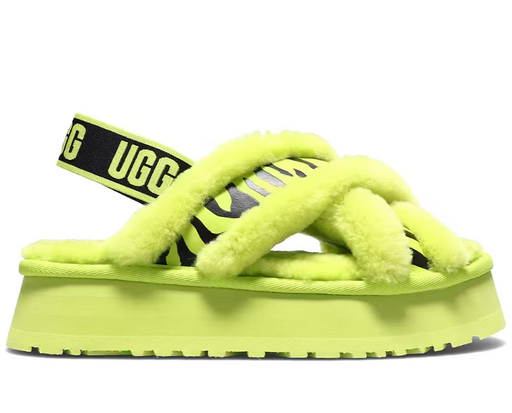 UGG W DISCO CROSS SLIDE ANIMALIA KEY LIME