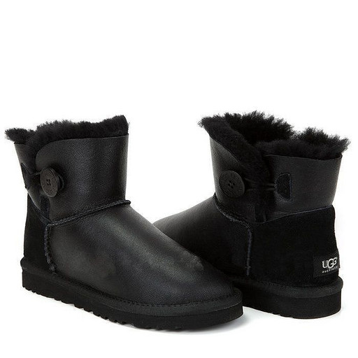 UGG MINI BAILEY BUTTON METALLIC BLACK