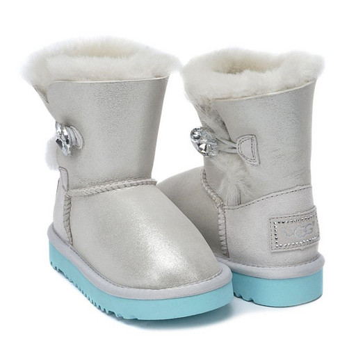 UGG KIDS BAILEY BUTTON I DO WHITE