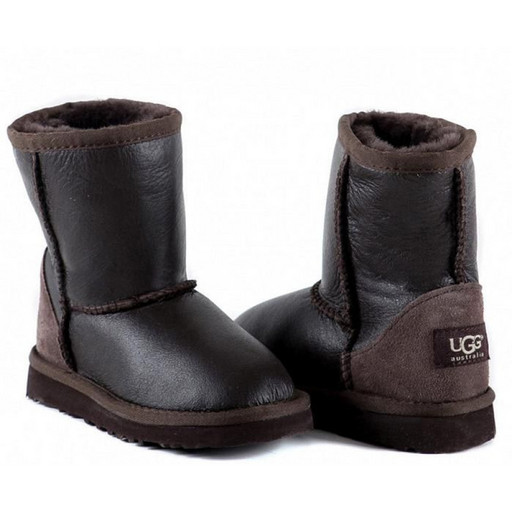 UGG KIDS CLASSIC SHORT METALLIC CHOCOLATE