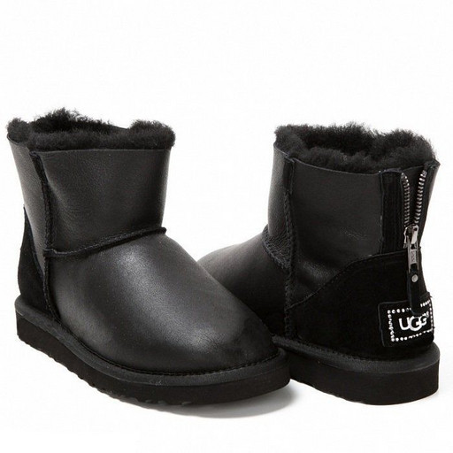 UGG MINI ZIP METALLIC BLACK