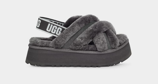 UGG W DISCO CROSS SLIDE GREY