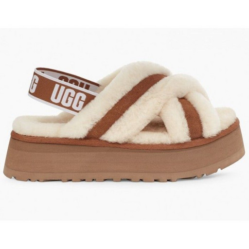 UGG W DISCO CROSS SLIDE CHESTNUT