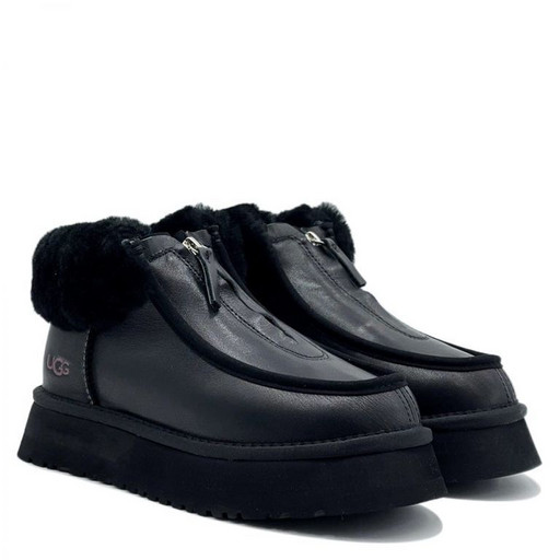 UGG FUNKETTE PLATFORM BOOTS LEATHER BLACK