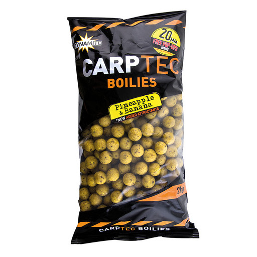 Бойлы тонущие DYNAMITE BAITS Carp-Tec Pineapple & Banana 20 мм. 2 кг.