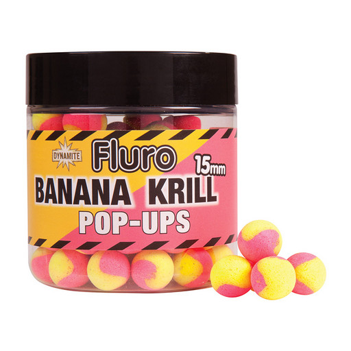 Бойлы плавающие DYNAMITE BAITS Two Tone Krill & Banana 15 мм.