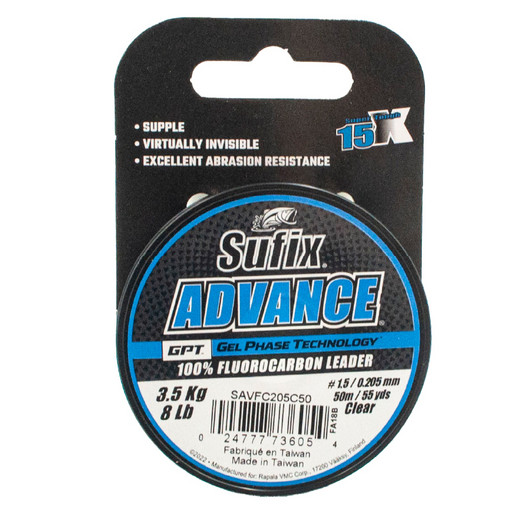 Леска SUFIX Advance Fluorocarbon прозрачная 50 м 0,205 мм 3,5 кг