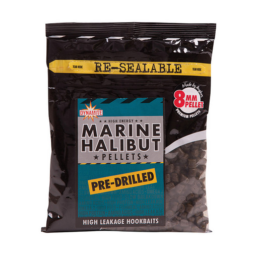 Пеллетс DYNAMITE BAITS Marine Halibut 8 мм. (просверл.) 350 гр.