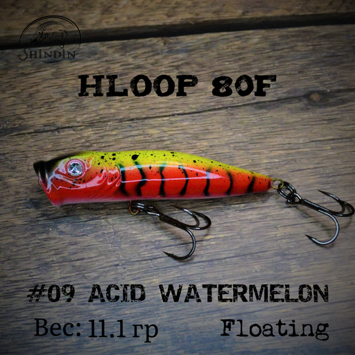 Поппер SHINDIN Hloop 80F #09 Acid Watermelon