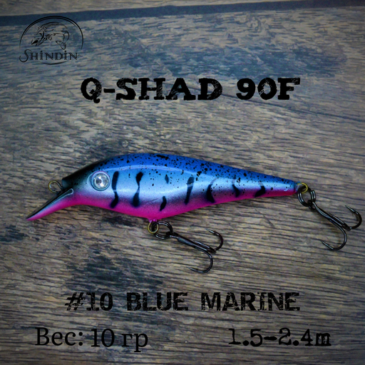 Воблер SHINDIN Q-Shad 90F #10 Blue Marine
