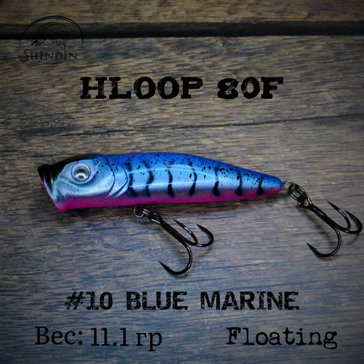 Поппер SHINDIN Hloop 80F #10 Blue Marine