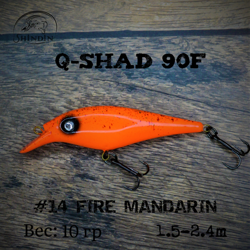 Воблер SHINDIN Q-Shad 90F #14 Fire Mandarin
