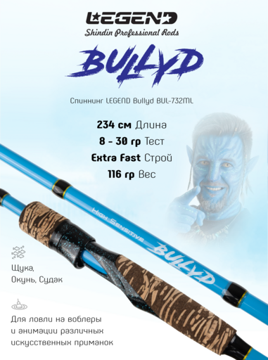 Спиннинг LEGEND Bullyd BUL-782M 2,34м 8-30г Ex.Fast