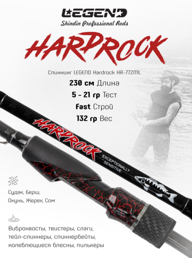 Спиннинг LEGEND Hardrock HR-772ML 231см 5-21г Fast