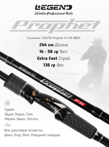 Спиннинг LEGEND Prophet FS PR-802H 244см 14-56г Ex.Fast