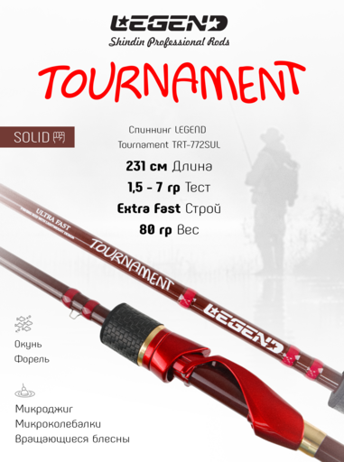 Спиннинг LEGEND Tournament TRT-772SUL 231см 1.5-7г Ex.Fast (solid)