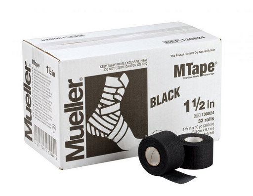 Тейп черный Mueller 130824 MTape Athletic Tape 3,8 см х 9,1 м (32 рулона)