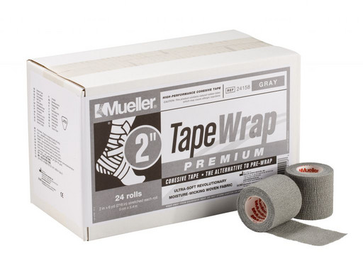 Тейп самозакрепляющийся серый Mueller 24158 TapeWrap Premium 5 см х 5,4 м (24рулона)